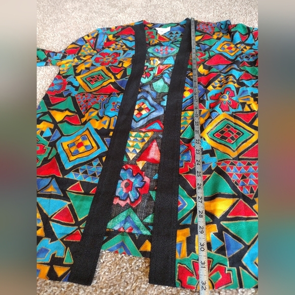 Lady Carol Of New York Vintage Geometric Open Front Blazer Jacket Size 14 - Picture 10 of 10